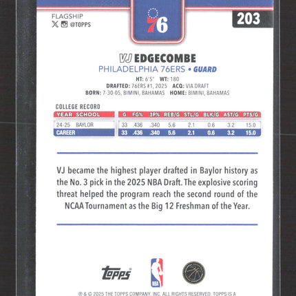 2025 Topps VJ Edgecombe #203 RC