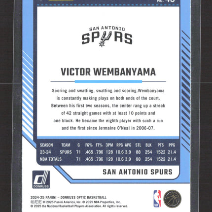 2025 Panini Donruss Optic Victor Wembanyama #45