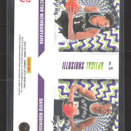 2025 Panini Donruss Optic Optical Illusions David Robinson Victor Wembanyama #5