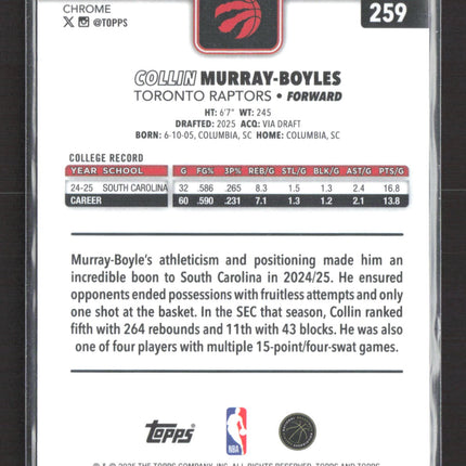 2025 Topps Chrome Collin Murray-Boyles #259 RC