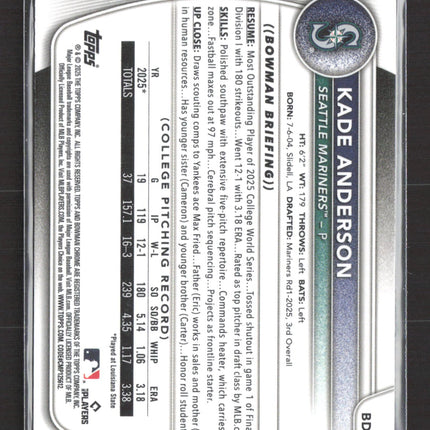 2025 Bowman Draft Chrome Kade Anderson #BDC-3