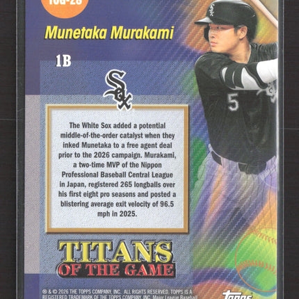 2026 Topps Titans of the Game Munetaka Murakami #TOG-28 RC