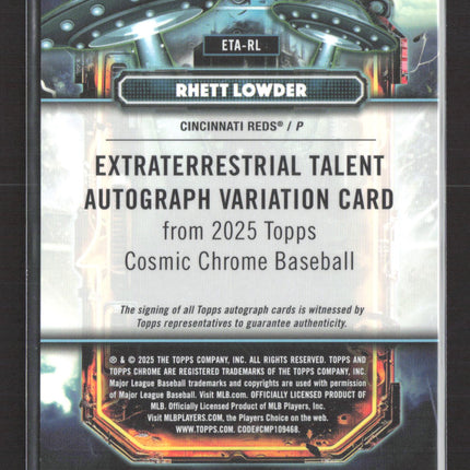 2025 Cosmic Chrome Extraterrestrial Talent Rhett Lowder #ETA-RL RC /25 Auto