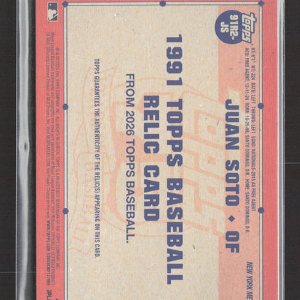 2026 Topps 1991 Juan Soto #91R2-JS Green 78/99 Patch