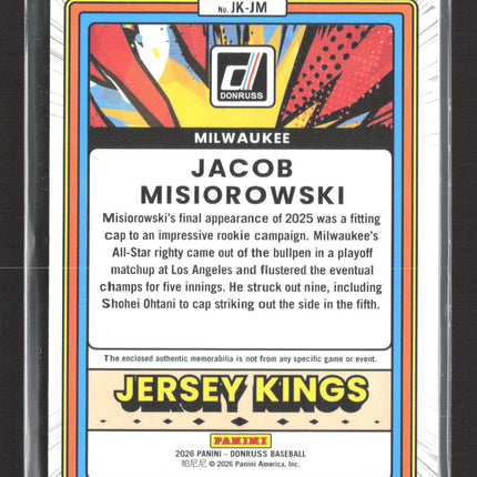 2026 Donruss Jersey Kings Jacob Misiorowski #JK-JM Patch