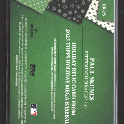 2025 Topps Holiday Paul Skenes #HR-PS 54/75 Patch