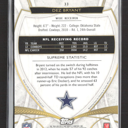 2013 Topps Supreme Dez Bryant #33 Purple 98/99