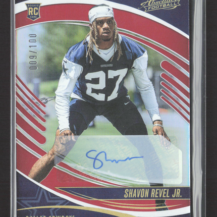 2025 Panini Absolute Football Shavon Revel Jr. #176 RC 009/100 Auto
