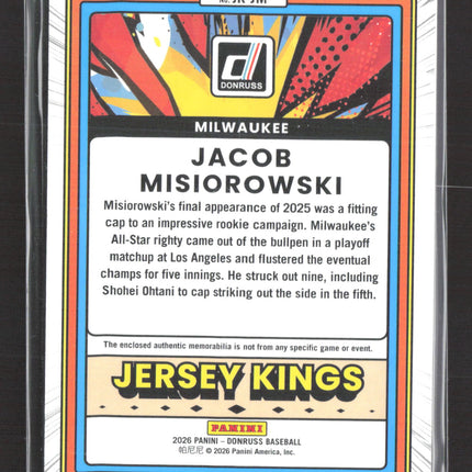 2026 Donruss Jersey Kings Jacob Misiorowski #JK-JM Patch