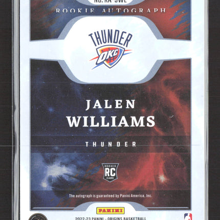 2023 Panini Origins Jalen Williams #RA-JWL RC 99/99 Auto