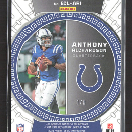 2024 Panini Obsidian Eclipse Anthony Richardson #ECL-ARI RC 1/8 Patch