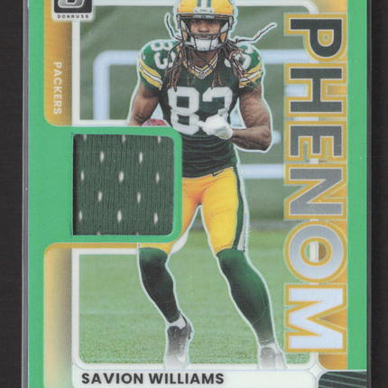2025 Donruss Optic Savion Williams #RPBH-SWS Green 017/149 Memorabilia