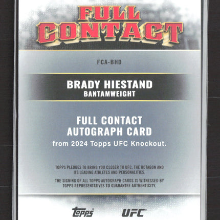 2024 Topps UFC Knockout Full Contact Brady Hiestand #FCA-BHD RC Auto