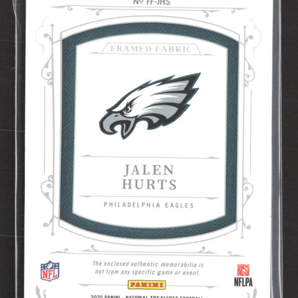 2026 National Treasures Framed Fabric Jalen Hurts #FF-JHS Logo Patch 04/25