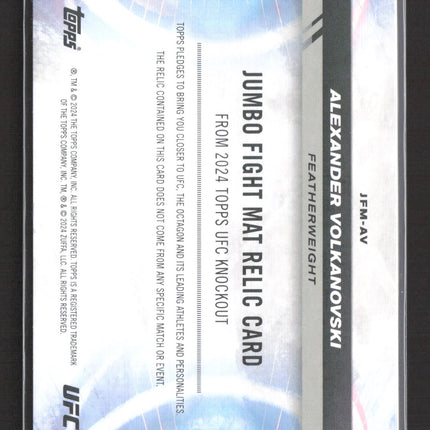 2024 Topps UFC Knockout Alexander Volkanovski #JFM-AV Jumbo Fight Mat Relic