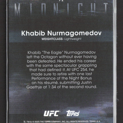 2025 Topps UFC Midnight Khabib Nurmagomedov #92 Green 078/125