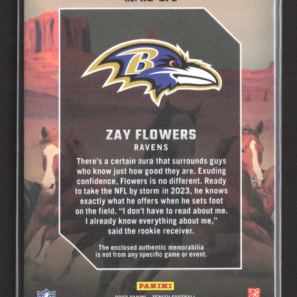 2023 Panini Zenith Rookie Stallions Zay Flowers #RS-ZFL RC Patch