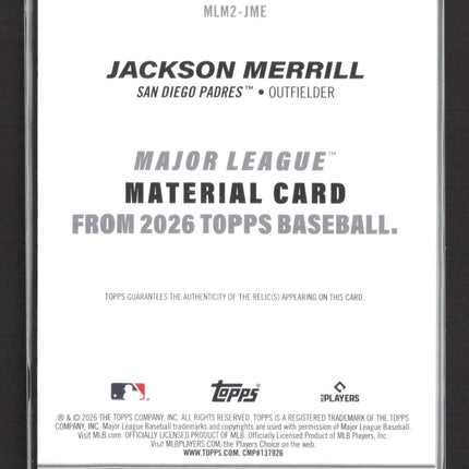 2026 Topps Jackson Merrill #MLM2-JME Patch