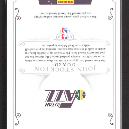2015 Panini National Treasures John Stockton #MTS-JST Game Worn 2/5 Auto