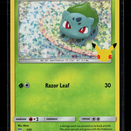 Pokemon 2021 Celebrations Bulbasaur #1/25 mcdonalds