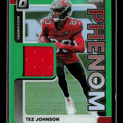 2025 Panini Donruss Optic Football Tez Johnson #RPBH-TJN Green Jersey 078/149