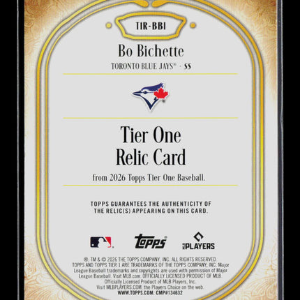 2026 Topps Tier One Bo Bichette #T1R-BBI 027/149 Relic Jersey