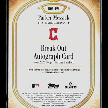 2026 Topps Tier One Parker Messick #BOA-PM Auto /299