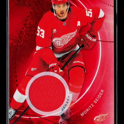 2026 Upper Deck SP Game Used Moritz Seider #9 Red Jersey Memorabilia Jersey