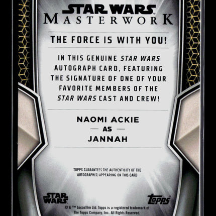 2025 Topps Star Wars Masterwork Naomi Ackie as Jannah Autograph #A-NA