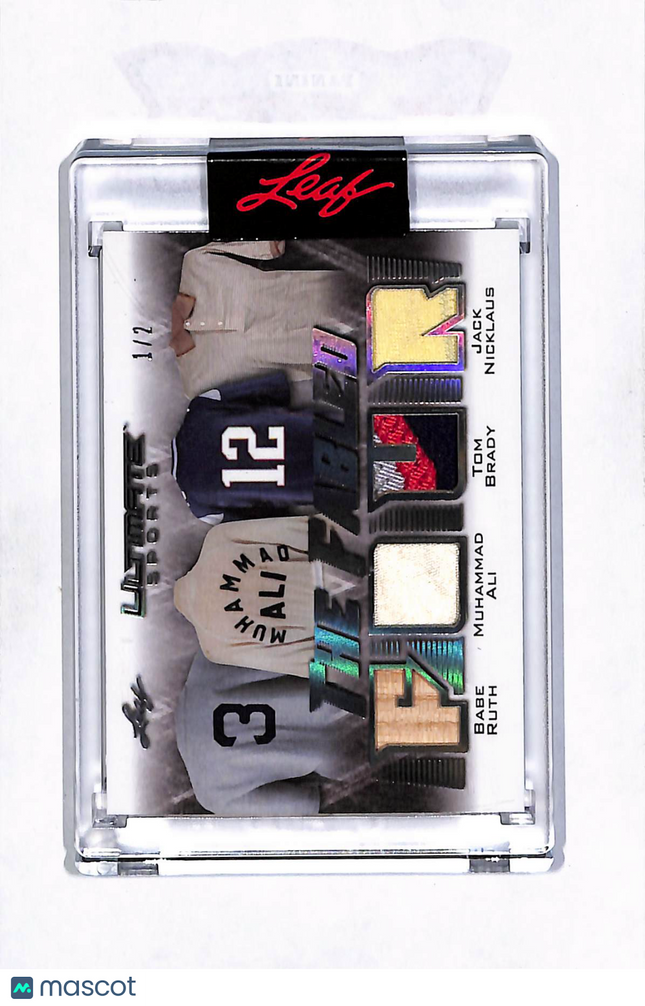2021 Leaf Ultimate Babe Ruth Muhammad Ali Tom Brady Jack Nicklaus 1/2 Patch