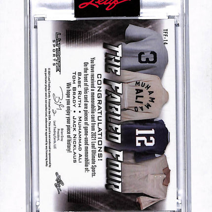 2021 Leaf Ultimate Babe Ruth Muhammad Ali Tom Brady Jack Nicklaus 1/2 Patch