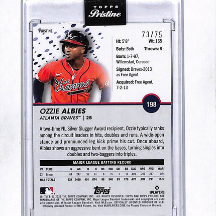 2023 Topps Pristine Ozzie Albies #198 Blue 73/75