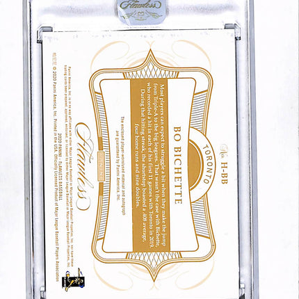 2020 Panini Flawless Bo Bichette #H-BB Patch Auto /25