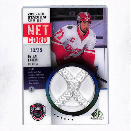 2024 Upper Deck SP Game Used Dylan Larkin #SSN-DL Net Cord 19/35 Relic