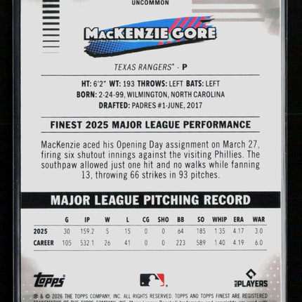 2026 Topps Finest MacKenzie Gore #148