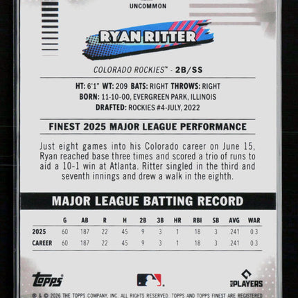 2026 Topps Finest Ryan Ritter #152 RC