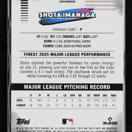 2026 Topps Finest Shota Imanaga #188