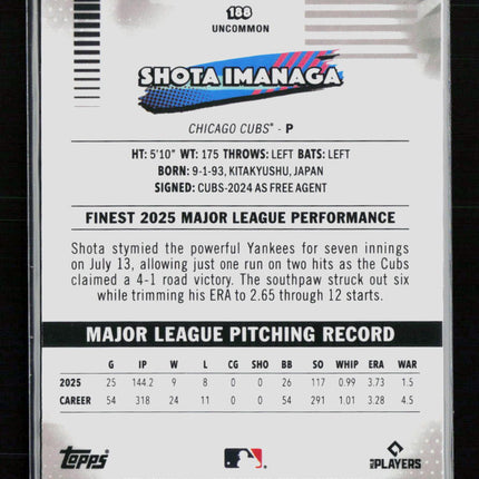 2026 Topps Finest Shota Imanaga #188