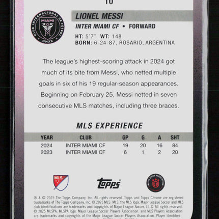 2025 Topps Chrome MLS Lionel Messi #10 Magenta Pulsar