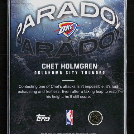 2025 Topps Chrome Paradox Chet Holmgren #PX-13