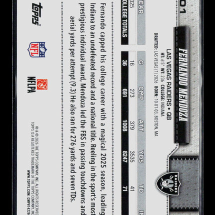 2026 Topps Fernando Mendoza #301 RC