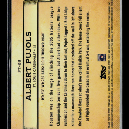2006 Topps Finest Finest Timelines Albert Pujols #FT-28