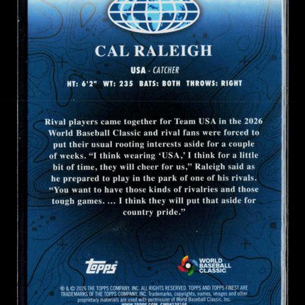 2026 Topps Finest World's Finest Cal Raleigh #WF-10 Refractor