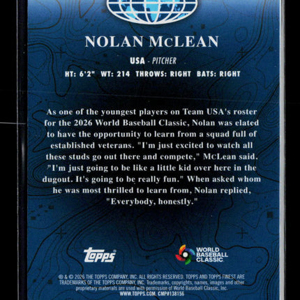 2026 Topps Finest World's Finest Nolan McLean #WF-12