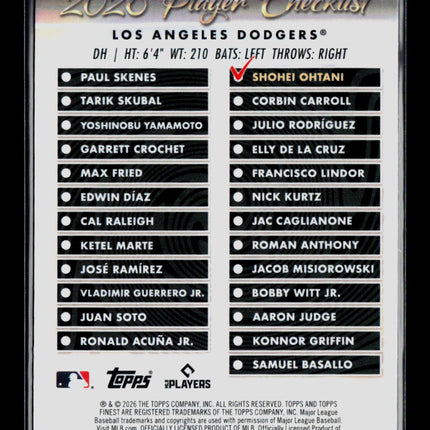 2026 Topps Finest Team Finest Shohei Ohtani #TF-15