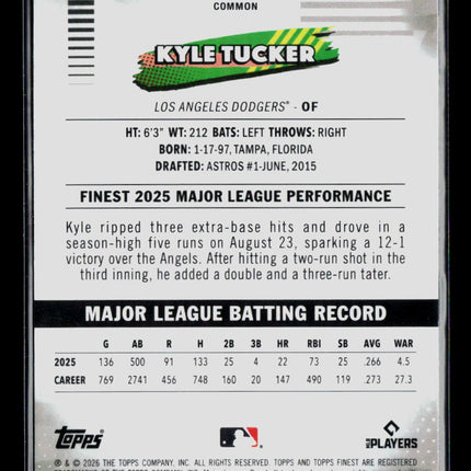 2026 Topps Finest Kyle Tucker #14 Pink Refractor 093/250