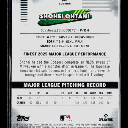 2026 Topps Finest Shohei Ohtani #50