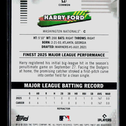 2026 Topps Finest Harry Ford #93 Refractor RC