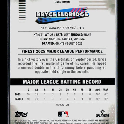 2026 Topps Finest Bryce Eldridge #138 Refractor RC