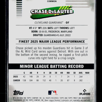 2026 Topps Finest Chase DeLauter #35 RC Xfractor